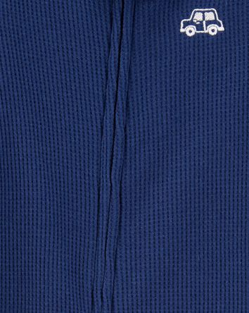 Toddler Boy Car Waffle Knit Footie 1-Piece Pajamas - Navy, 