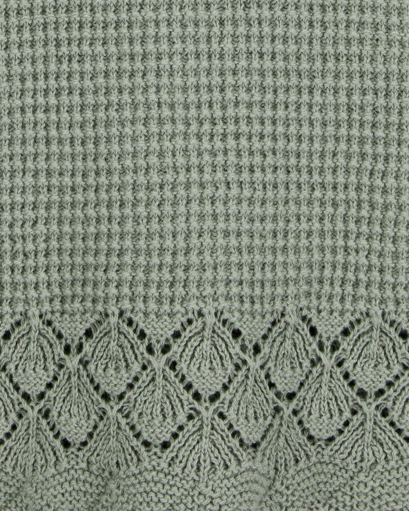 Kid 2-Piece Pointelle Sweater Crochet Knit Tank & Skirt Set - Green
, image 3 of 7 slides