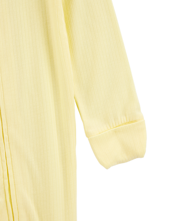 Baby Solid 2-Way Zip PurelySoft Convertible Foot Sleep & Play Pajamas - Yellow, 