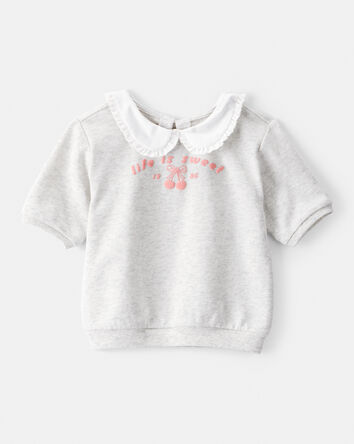 Toddler Girl Cherry French Terry Short-Sleeve Graphic Tee - White, 