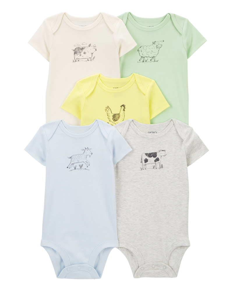 Baby 10-Pack Animals Short-Sleeve Bodysuits, image 5 of 13 slides
