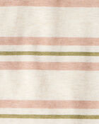 Baby Boy Striped Short-Sleeve Henley Tee - Tan, image 2 of 3 slides