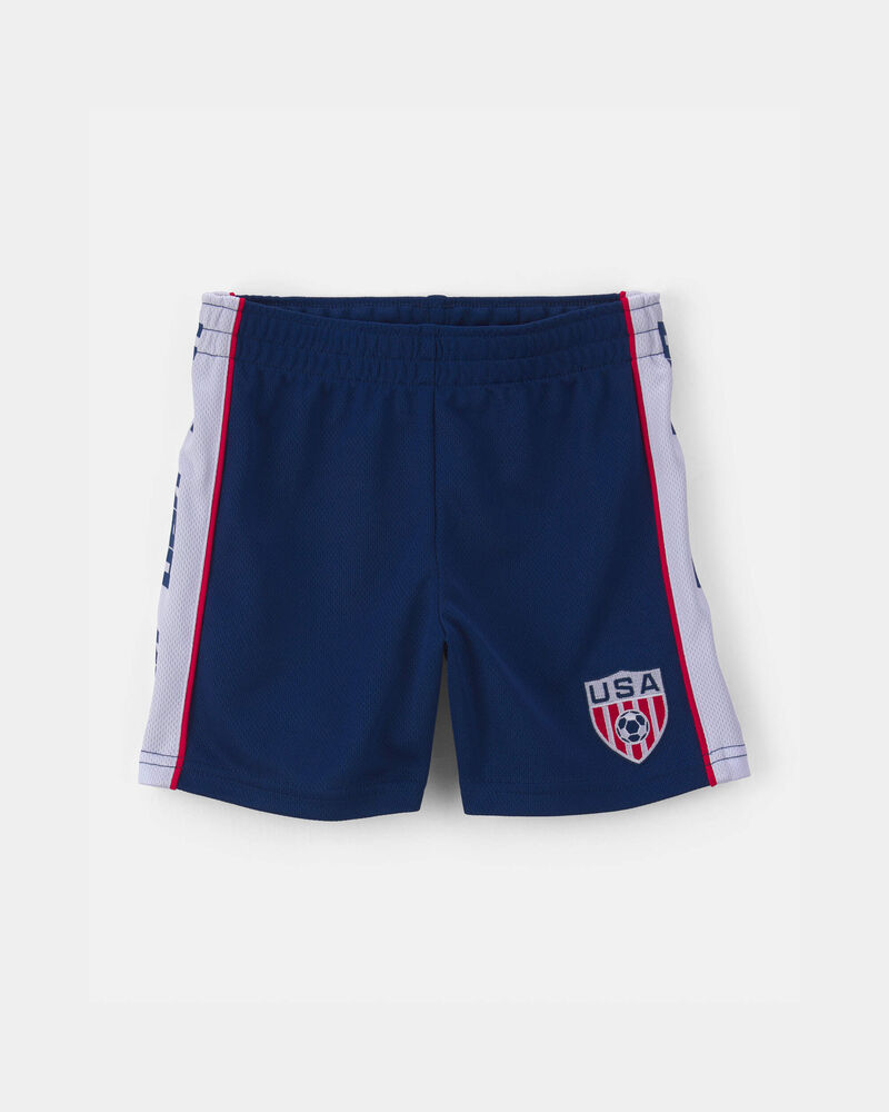 Toddler Umbro USA Mesh Soccer Shorts - Navy Blue/White, image 1 of 5 slides