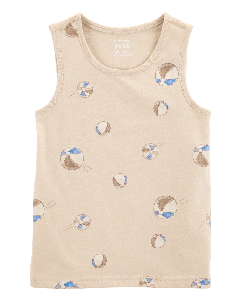 Baby Boy Beach Ball Graphic Tank - Tan, image 1 of 3 slides