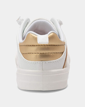 Toddler Girl Casual Sneakers - White/Gold, 