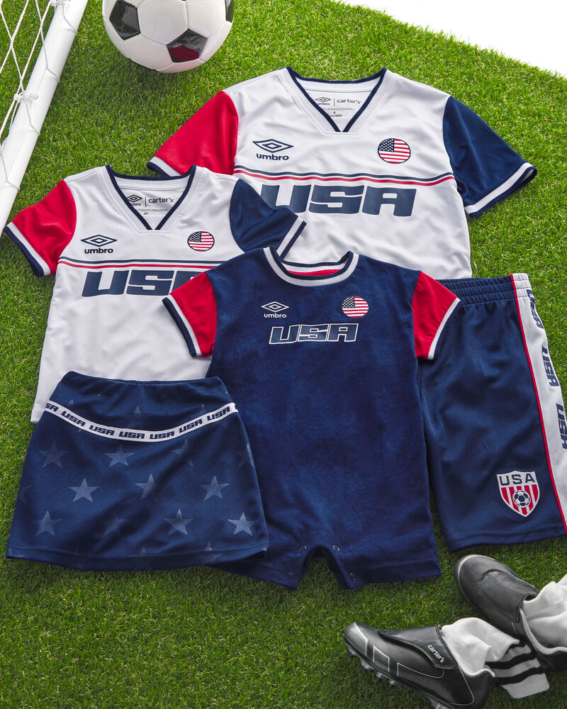 Kids 2-Piece Umbro USA Soccer Jersey & Short Set - Red/White/Blue, image 11 of 11 slides