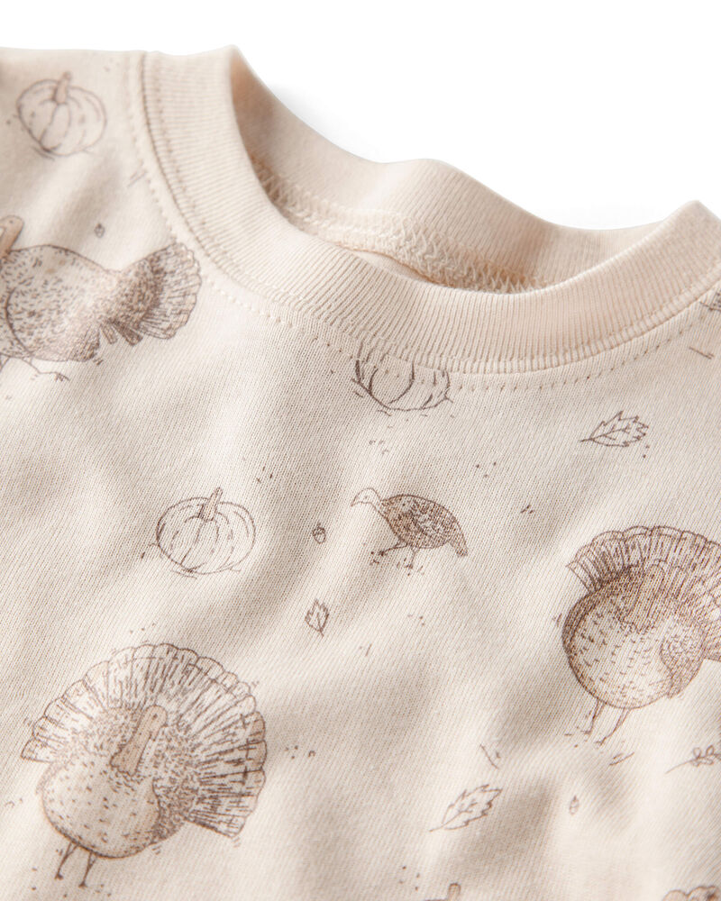 Baby Organic Cotton Pajamas in Turkey Gobbler Print, image 2 of 4 slides