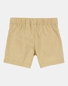 Baby Pull-On Poplin Shorts - Khaki, image 2 of 4 slides