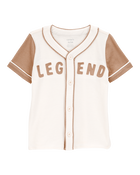 Toddler Legend Baseball Button-Down Vintage Tee - Ivory, image 1 of 3 slides