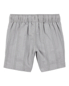 Baby 2-Piece Seersucker Button-Down Shirt & Drawstring Shorts Set - Grey, image 5 of 6 slides