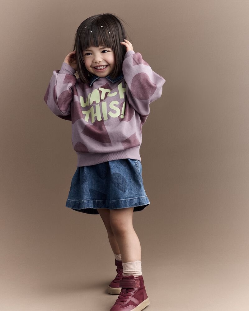 Toddler Watch This!' Shapes Dolman-Sleeve Sweatshirt - Mauve , image 3 of 6 slides