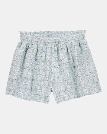Kid Geo Print Linen Look-Alike Flowy Pull-On Shorts, 