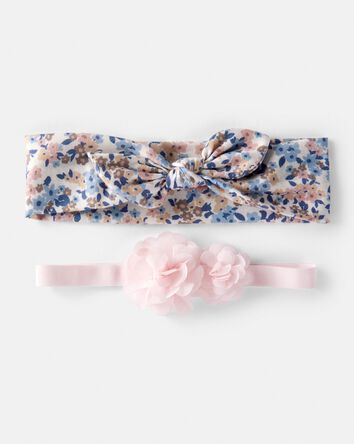 Baby 2-Pack Headwraps - Pink/Floral, 