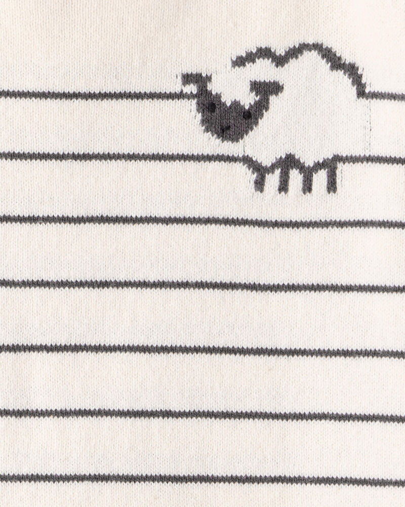 Baby Boy Sheep Long-Sleeve Tee & Pant Set - White/Grey, image 3 of 4 slides