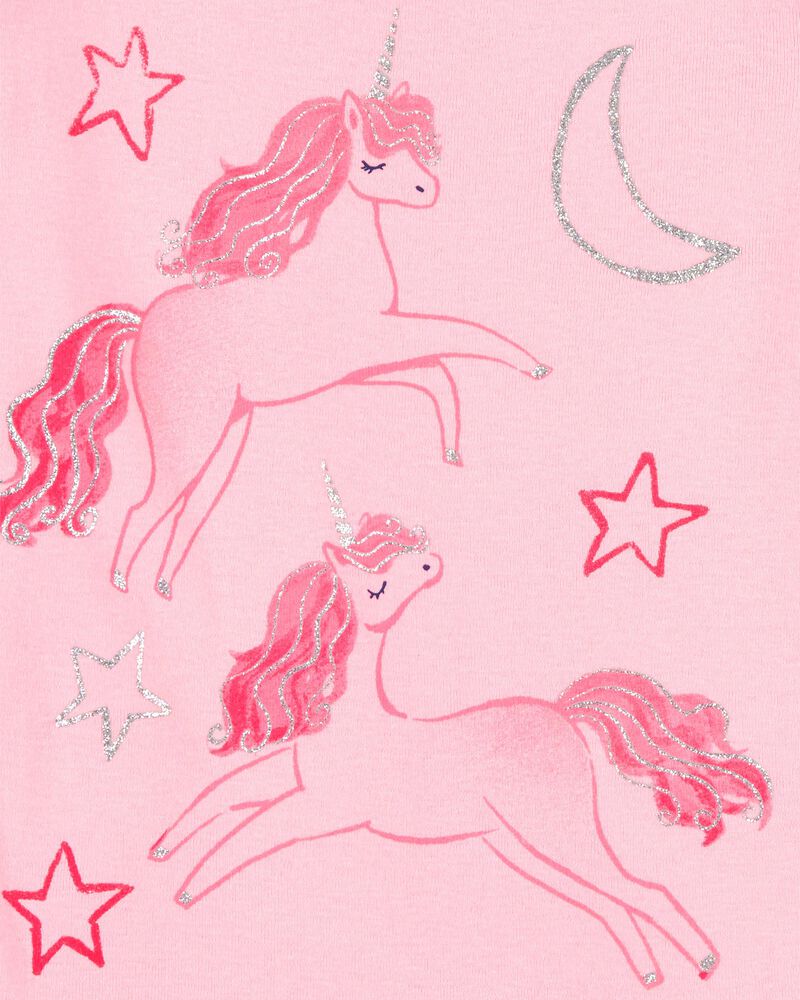 Baby Girl 4-Piece Unicorn Cotton Pajamas, image 2 of 4 slides
