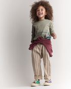 Toddler 'Rock Collector' Long-Sleeve Relaxed Graphic Tee - Olive, image 3 of 7 slides