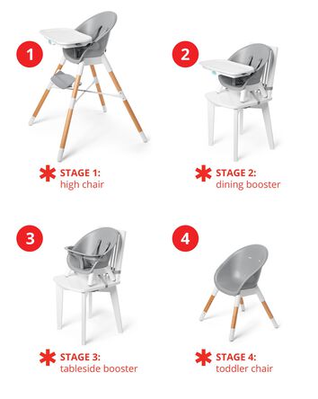 EON 4-in-1 High Chair - Grey/White, 