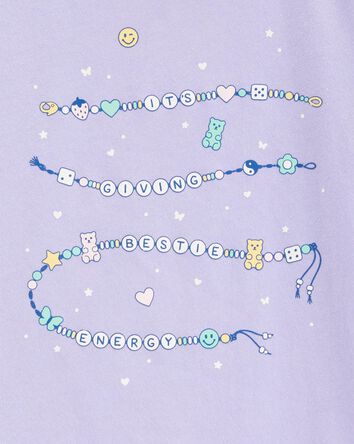 Girls Friendship Bracelet Short-Sleeve Graphic Tee - Blue, 