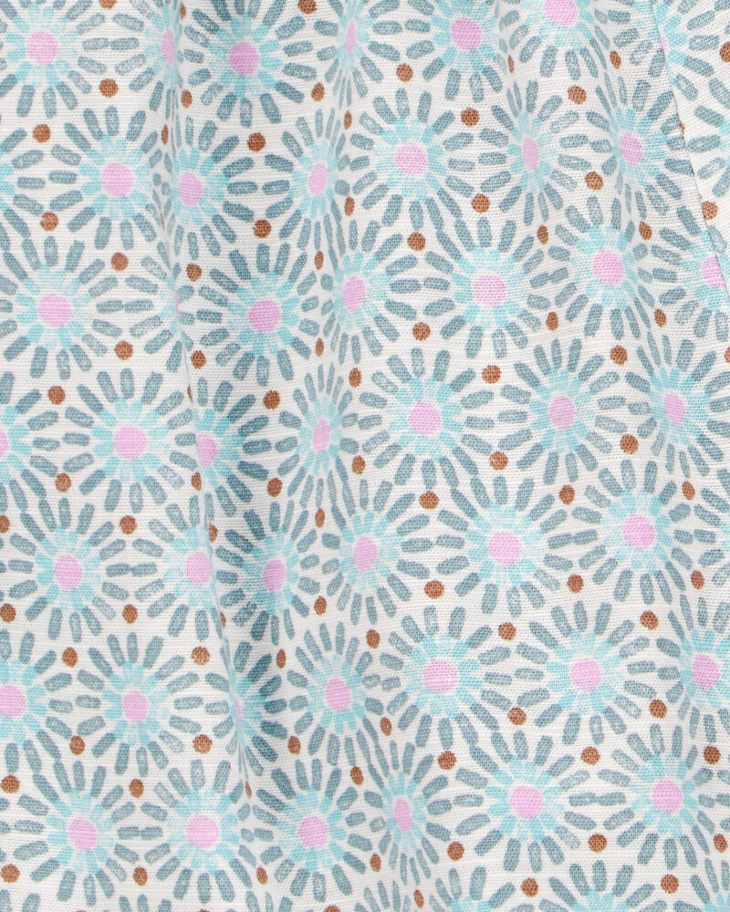 Kid 2-Piece Pineapple Graphic Tee & Linen Look-Alike Flowy Pull-On Shorts Set - White/Blue
, image 7 of 7 slides