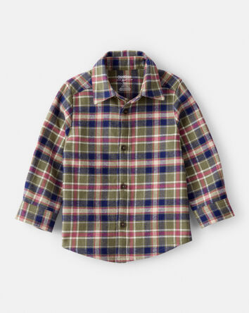 Baby Boy Plaid Cotton Long-Sleeve Button-Down Shirt, 