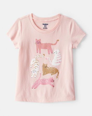 Toddler Girl Cat Short-Sleeve Graphic Tee - Pink, 