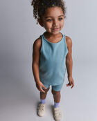Toddler Girl Ribbed Playtime Tank Top - Pale Blue, image 4 of 5 slides