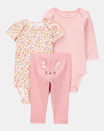 Baby Girl 3-Piece Floral Mouse Little Character Set&reg; - Pink, 