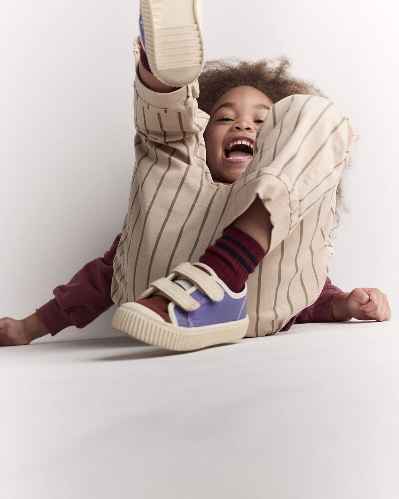 Toddler Striped Playground Pant - Beige/Olive, image 4 of 7 slides