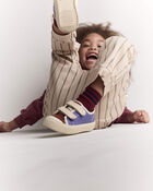 Toddler Striped Playground Pant - Beige/Olive, image 4 of 7 slides