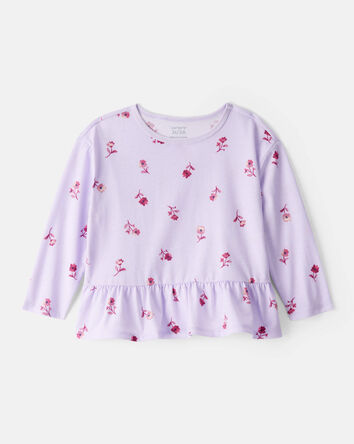 Toddler Girl Floral Long-Sleeve Top - Purple, 