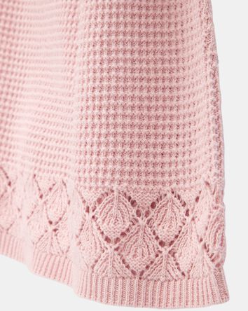 Kid Pointelle Crotchet Knit Skirt - Pink, 