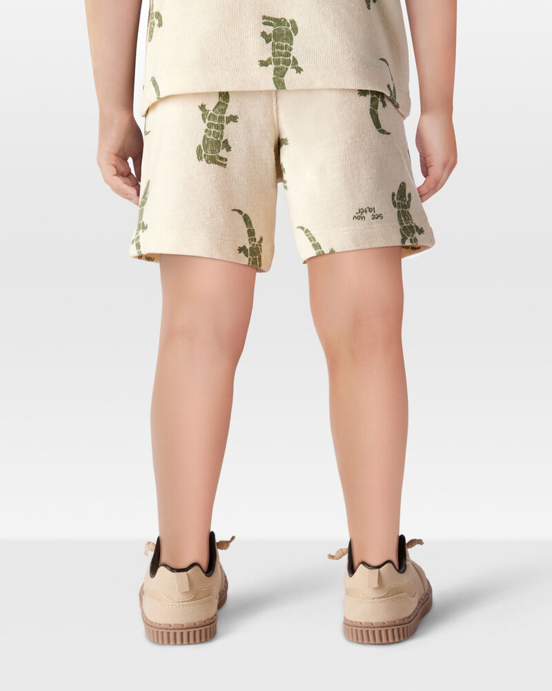 Toddler 2-Piece Alligator Button-Down Shirt & Pull-On Shorts Set, image 8 of 8 slides