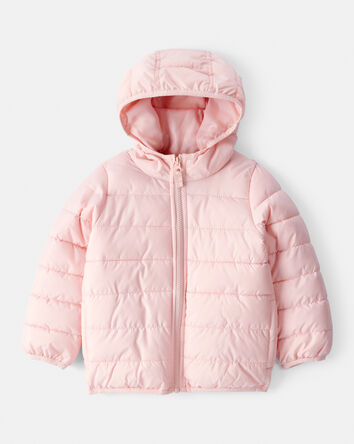 Toddler Packable Hooded Puffer Jacket - Pink, 