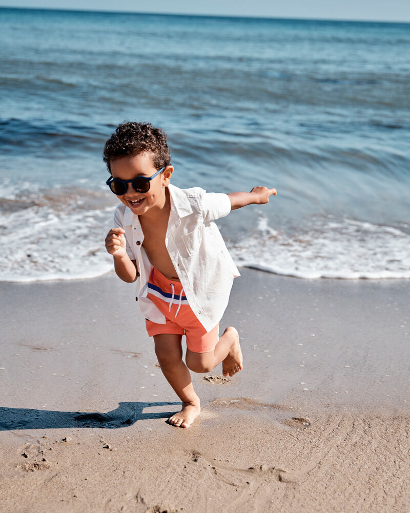 Toddler Boy Striped Swim Trunks, image 4 of 5 slides