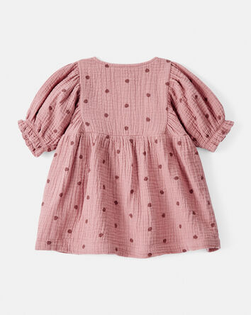 Baby Girl 2-Piece Acorn Print Short-Sleeve Dress Set - Pink, 