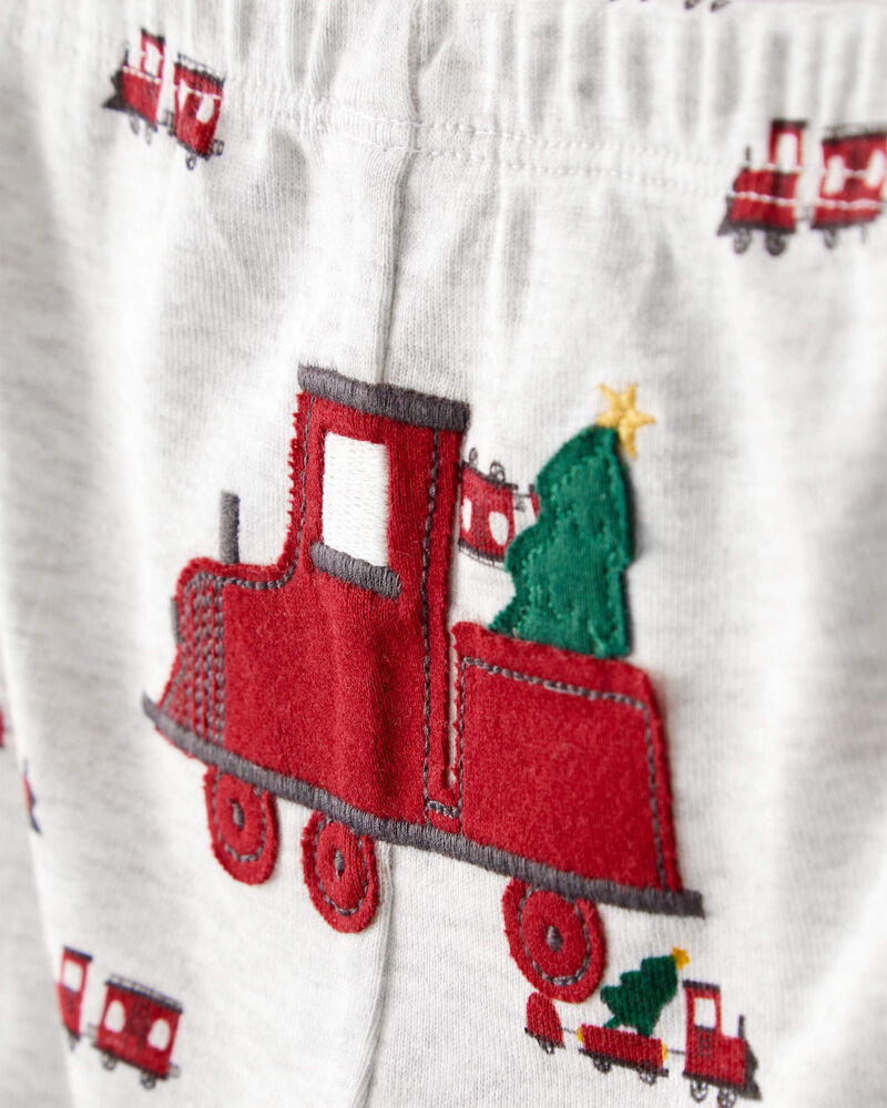 Baby Boy 3-Piece Train Print Long-Sleeve Bodysuits & Pant Set - Red/White, image 3 of 7 slides