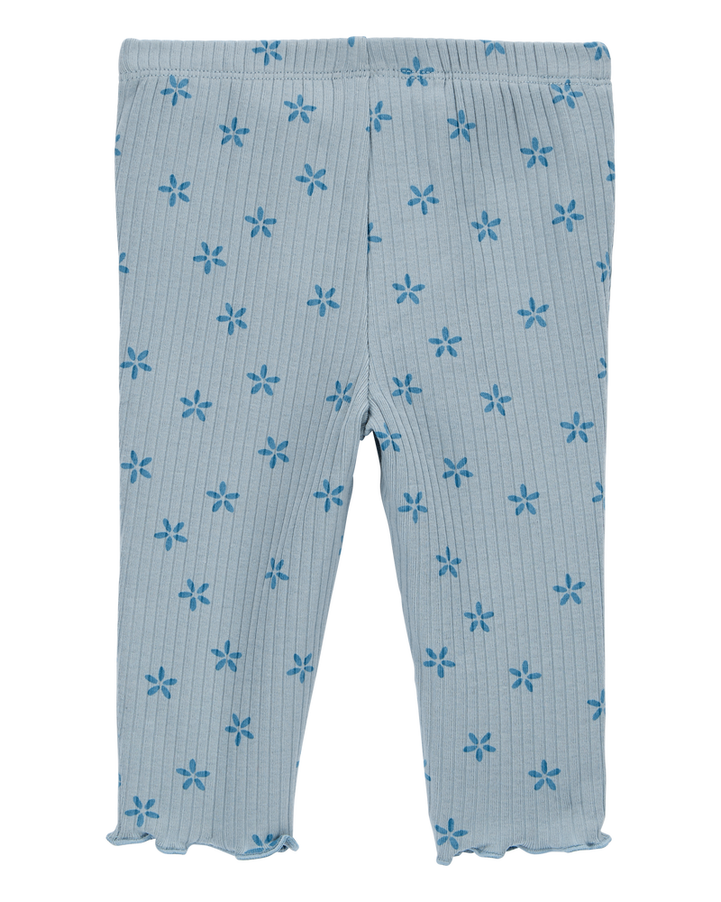 Baby Floral Pull-On Ribbed Pants, image 2 of 4 slides