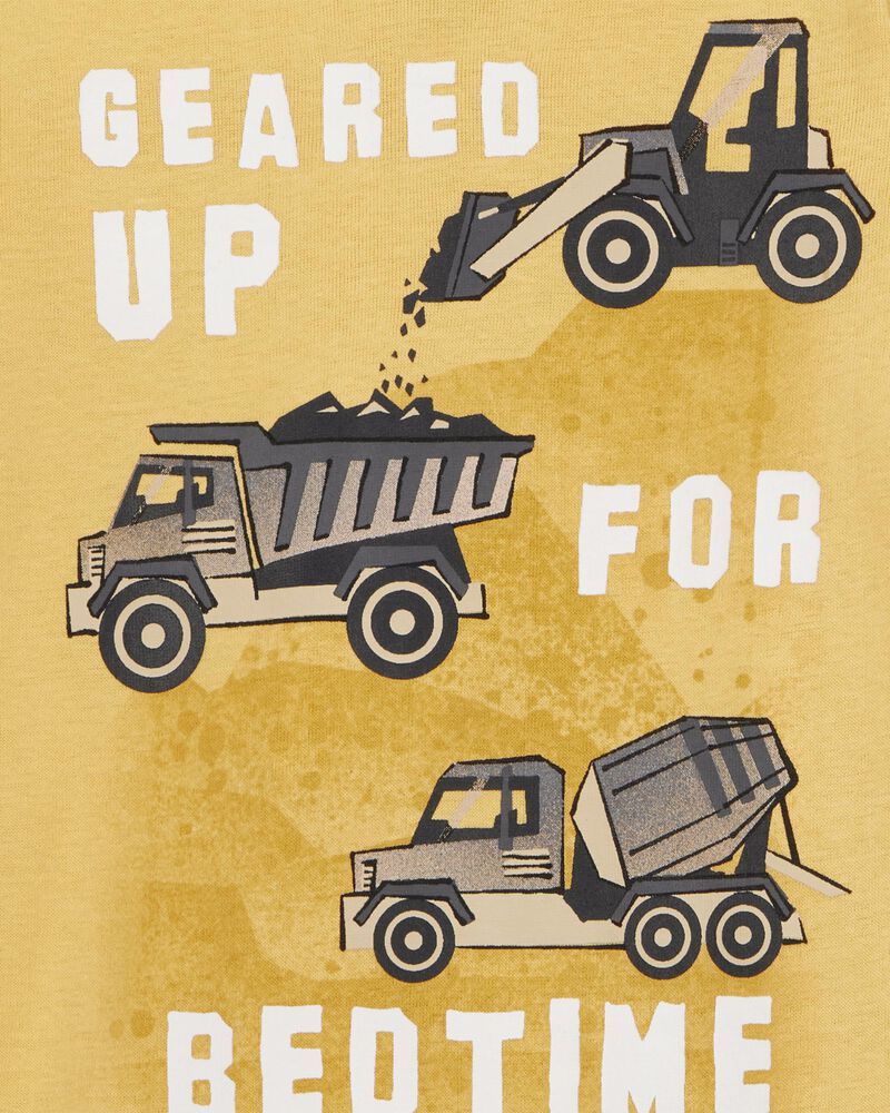 Baby Construction Print Snug Fit Cotton 4-Piece Pajamas, image 3 of 4 slides