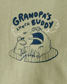 Baby Boy Grandpa's Lunch Buddy Frog Cotton Long-Sleeve Graphic Bodysuit - Green, image 2 of 3 slides