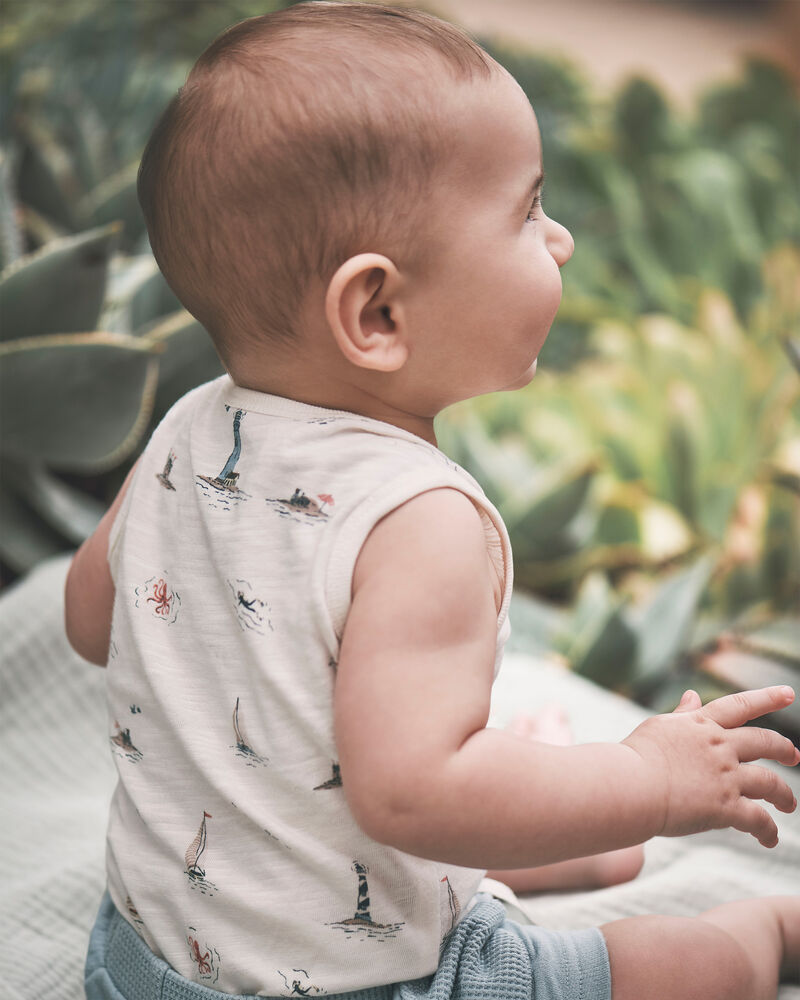 Baby 3-Pack Organic Cotton Rib Bodysuits, image 6 of 7 slides