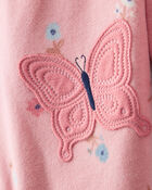 Toddler Girl Butterfly & Floral Loose Fit Long-Sleeve 1-Piece Pajamas - Pink, image 2 of 4 slides