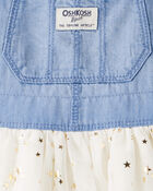 Toddler Girl Chambray Tulle Skirtall - Blue/Cream, image 3 of 4 slides