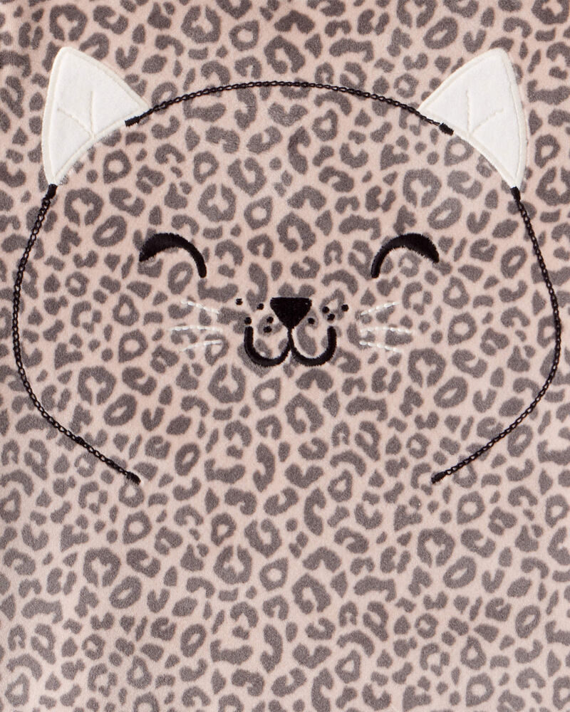 Toddler Girl Leopard DreamPlush Long-Sleeve Snug Fit 2-Piece Pajamas - Brown, image 3 of 4 slides