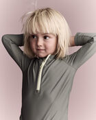 Toddler Half-Zip Long-Sleeve Rashguard - Olive, image 1 of 6 slides