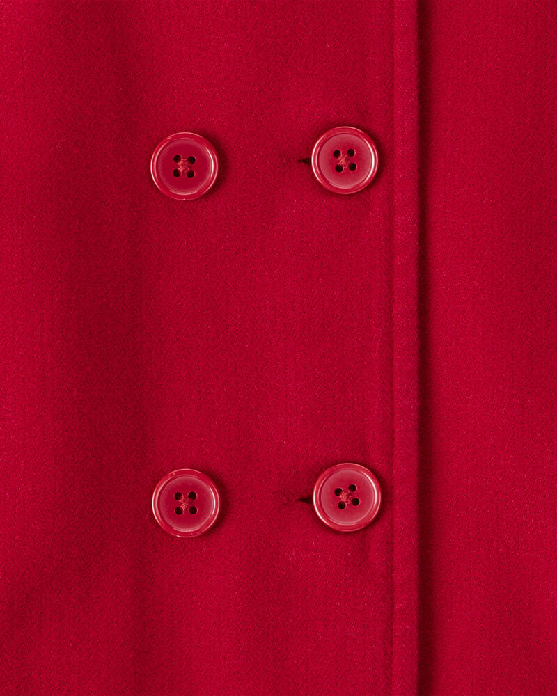 Toddler Girl Long-Sleeve Fashion Peacoat - Red, image 5 of 6 slides
