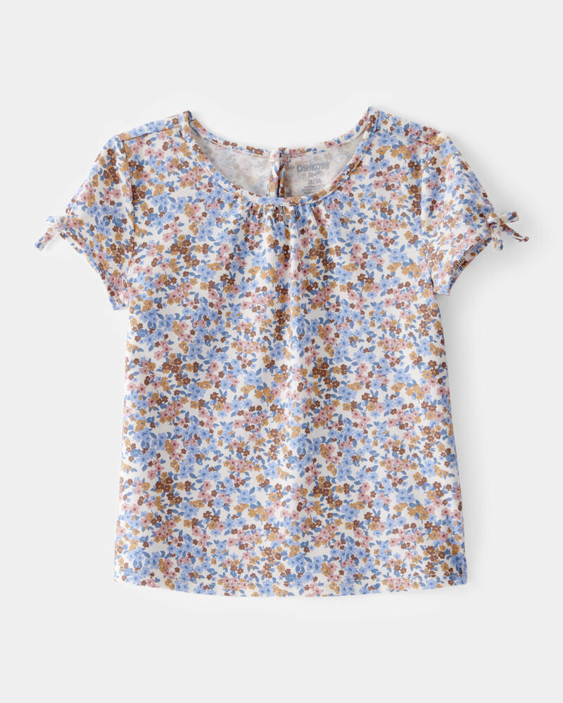 Toddler Girl Floral Short-Sleeve Fashion Top, image 1 of 3 slides