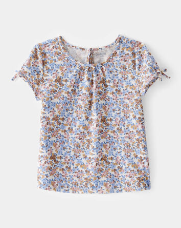 Toddler Girl Floral Short-Sleeve Fashion Top, 