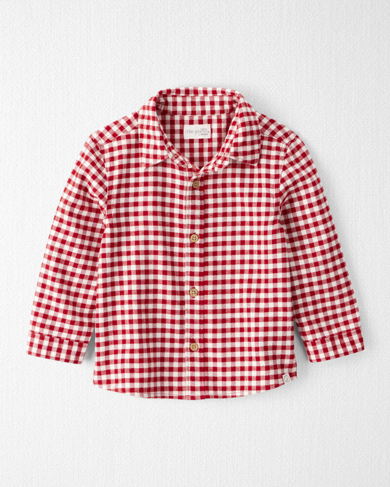 Toddler Boy Plaid Organic Cotton Button-Front Flannel Shirt, image 1 of 4 slides