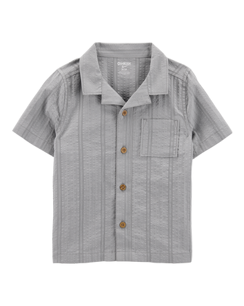 Baby Seersucker Button-Down Shirt - Grey, 