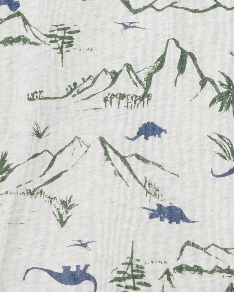 Baby Henley Dinosaur Print Shirt - Grey, image 2 of 3 slides